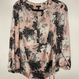 Talbots Petite blouse gray, pink, white, black